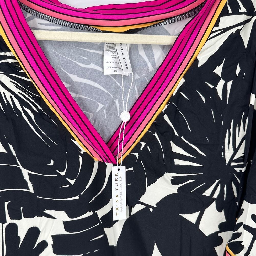 Trina Turk Women's Black Vanilla Lennox Printed Swim Dress Size L - Picture 6 of 8